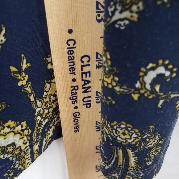 Charter Club Navy and Yellow Paisley Print Button Down Shirt Sz L - Picture 7 of 10